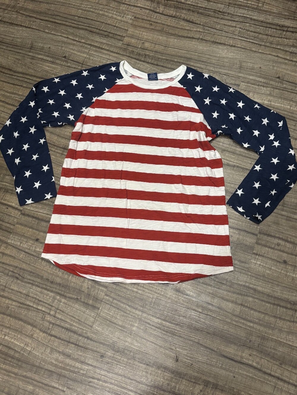 Tipsy Elves American Flag Themed Long Sleeve Shirt, Size Women’s XXL